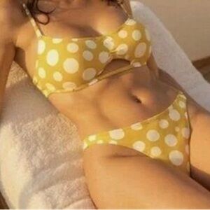 Chic Yellow PolkaDot Bikini TOP ONLY Part of the Ginger Polka Dot/Sardinia Line.